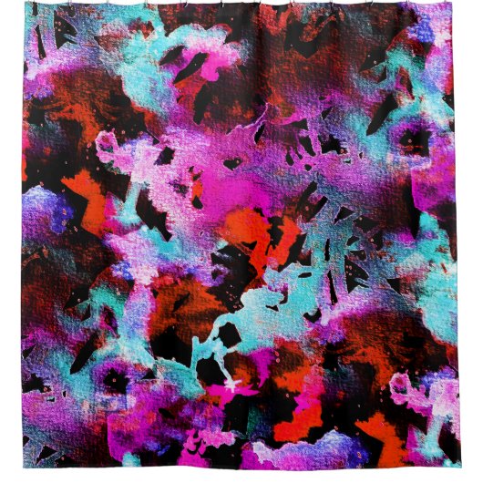 Shibori Batik: Kleurstof met verloopstropdas van W Douchegordijn (Voorkant)