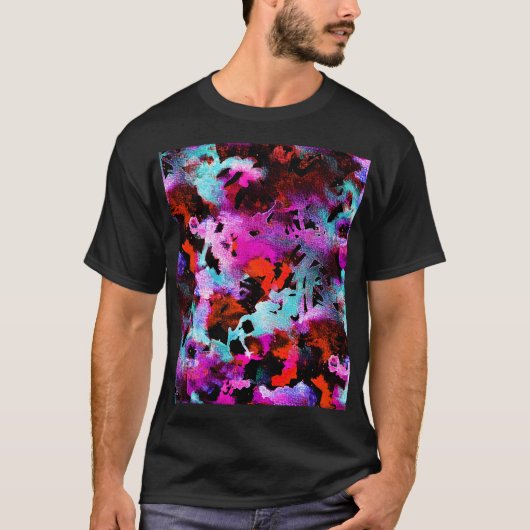 Shibori Batik: Kleurstof met verloopstropdas van W T-shirt (Voorkant)