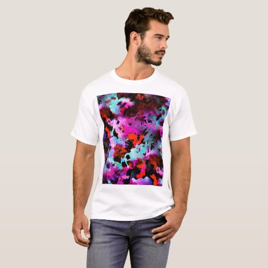 Shibori Batik: Kleurstof met verloopstropdas van W T-shirt (Voorkant volledig)