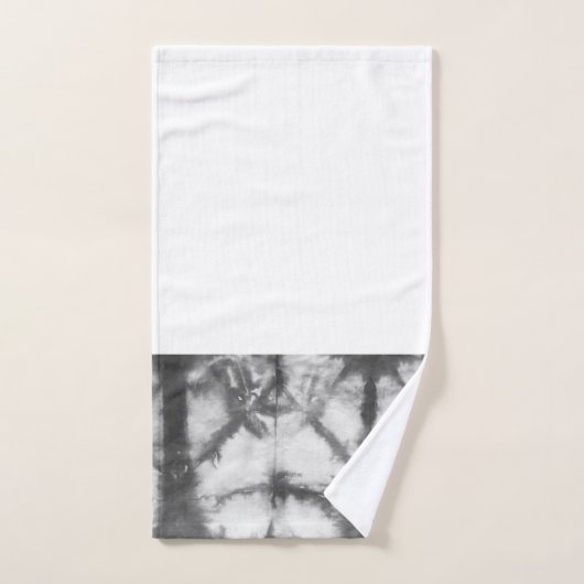 Shibori Black and White Tie Dye Pattern Bath Towel Bad Handdoek (Handdoek)