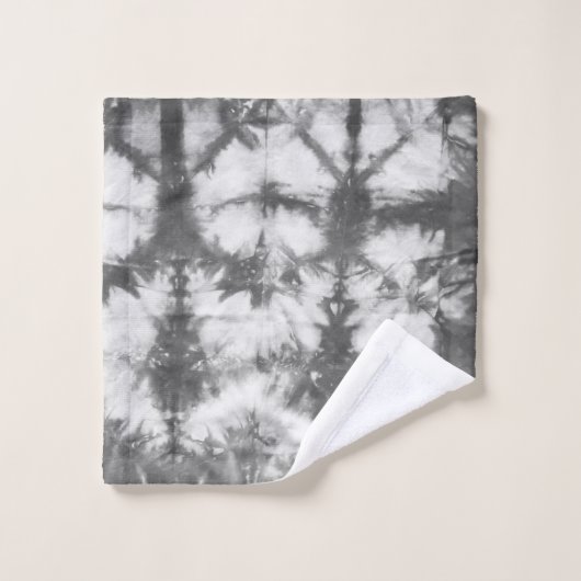 Shibori Black and White Tie Dye Pattern Bath Towel Bad Handdoek (Wasdoekje)
