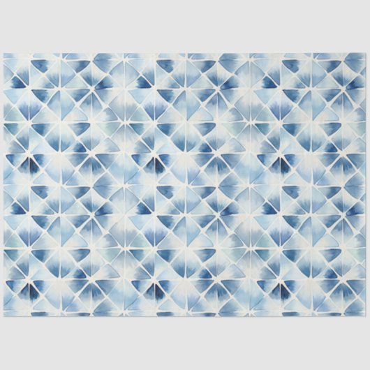 Shibori Blauw Japans Textiel Art No 2 Tissuepapier (Voorkant)