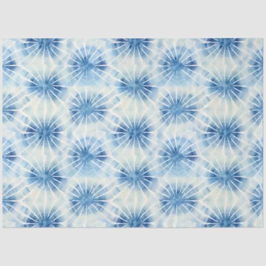 Shibori Blauw Japans Textiel Art No 5 Tissuepapier (Voorkant)