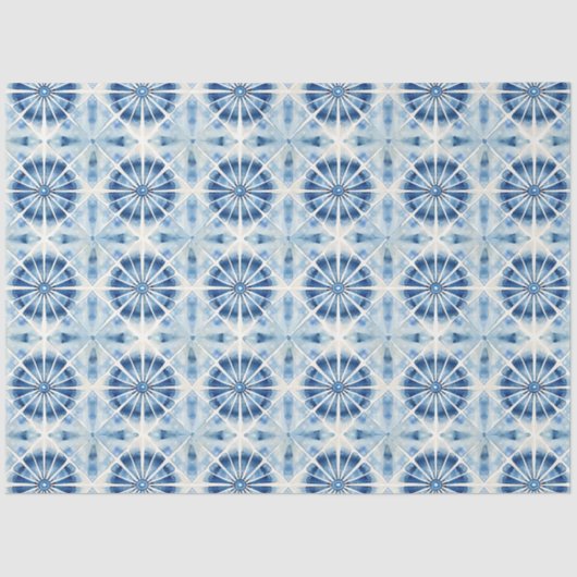 Shibori Blauw Japans Textiel Art nr. 10 Tissuepapier (Voorkant)