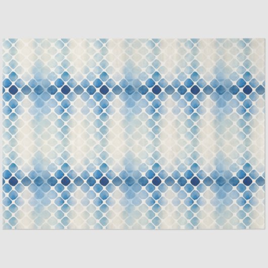 Shibori Blauw Japans Textiel Art nr. 12 Tissuepapier (Voorkant)