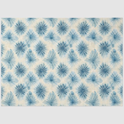 Shibori Blauw Japans Textiel Art nr. 16 Tissuepapier (Voorkant)