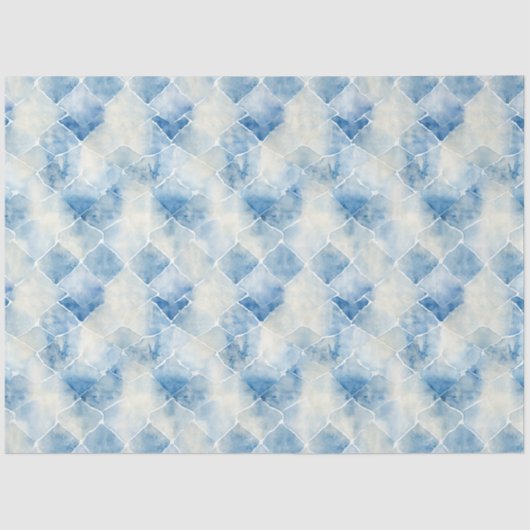 Shibori Blauw Japans Textiel Art nr. 6 Tissuepapier (Voorkant)