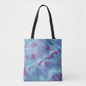 Shibori Blauw Paarse Tie Kleurstof Patroon Boho Tote Bag (Voorkant)