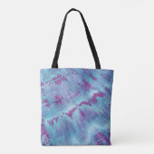Shibori Blauw Paarse Tie Kleurstof Patroon Boho Tote Bag (Achterkant)