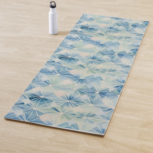 Shibori Blauwe Tie Dye Japan Traditioneel Patroon Yogamat (In situ)