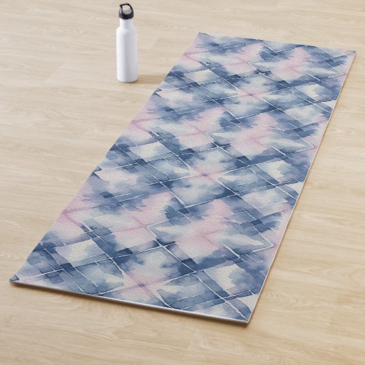 Shibori Blauwe Tie Dye Japan Traditioneel Patroon  Yogamat (In situ)