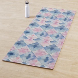 Shibori Blauwe Tie Dye Japan Traditioneel Patroon  Yogamat
