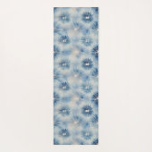 Shibori Blauwe Tie Dye Japan Traditioneel Patroon Yogamat (Achterkant)