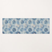 Shibori Blauwe Tie Dye Japan Traditioneel Patroon Yogamat (Voorkant (horizontaal))