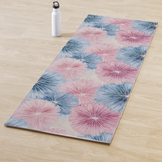 Shibori Blauwe Tie Dye Japan Traditioneel Patroon  Yogamat (In situ)