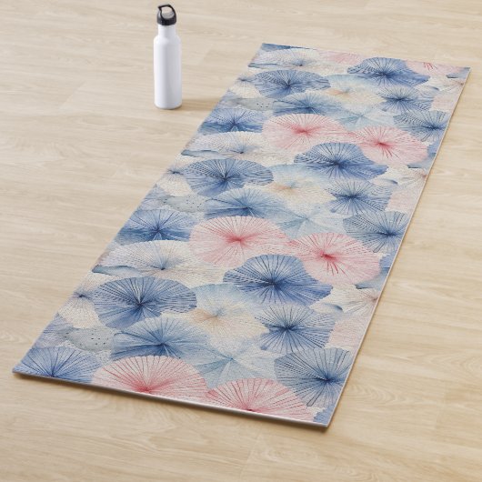 Shibori Blauwe Tie Dye Japan Traditioneel Patroon  Yogamat (In situ)
