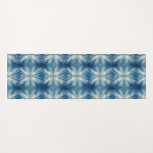 Shibori Blauwe Tie Dye Japan Traditioneel Patroon  Yogamat (Achterkant (horizontaal))