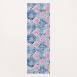Shibori Blauwe Tie Dye Japan Traditioneel Patroon  Yogamat