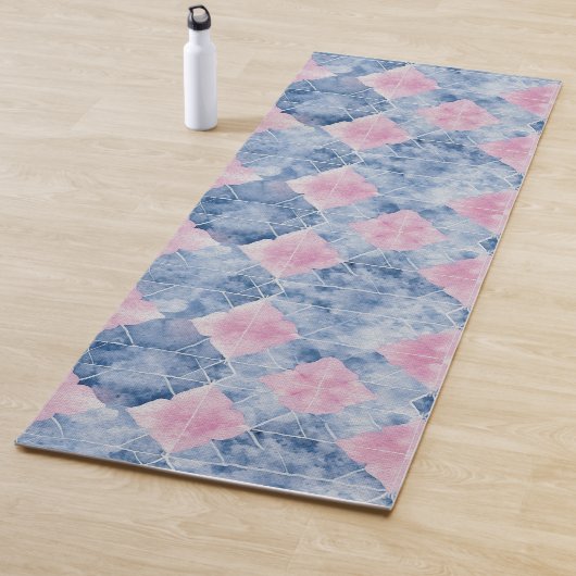 Shibori Blauwe Tie Dye Japan Traditioneel Patroon  Yogamat (In situ)