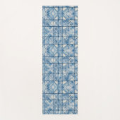 Shibori Blauwe Tie Dye Japan Traditioneel Patroon Yogamat (Voorkant)