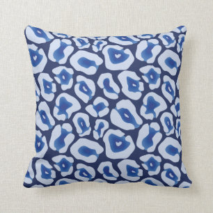 Shibori Blue Leopard Pattern Kussen
