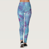 Shibori Blue Paars Pattern Tie Dye Leggings (Achterkant)