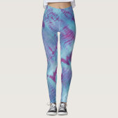 Shibori Blue Paars Pattern Tie Dye Leggings (Voorkant)
