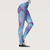 Shibori Blue Paars Pattern Tie Dye Leggings (Rechts)