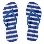 Shibori Blue Stripe Tie Dye Pattern Teenslippers (Voetbed)