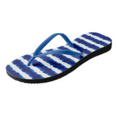 Shibori Blue Stripe Tie Dye Pattern Teenslippers (Schuin)