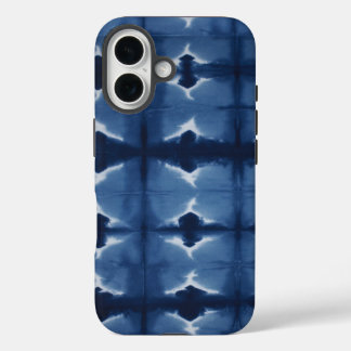 Shibori blue tie dye iPhone 16 hoesje