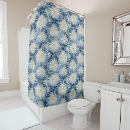 Shibori Blue Tie Dye Japan Traditioneel patroon No Douchegordijn
