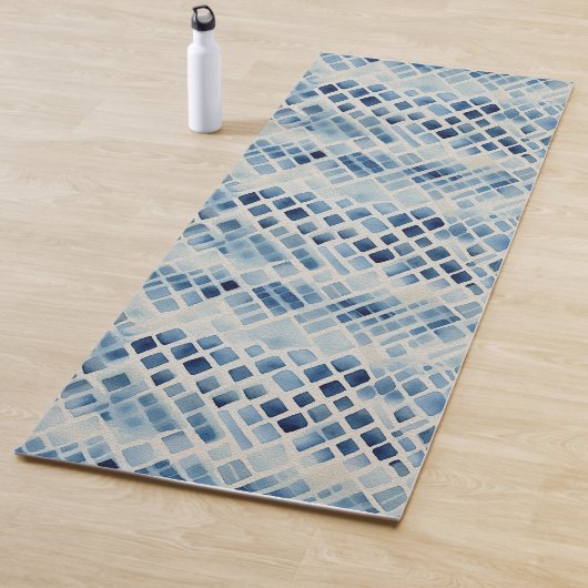 Shibori Blue Tie Dye Japan Traditioneel patroon No Yogamat (In situ)