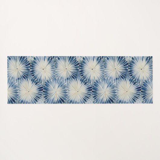 Shibori Blue Tie Dye Japan Traditioneel patroon No Yogamat (Achterkant (horizontaal))