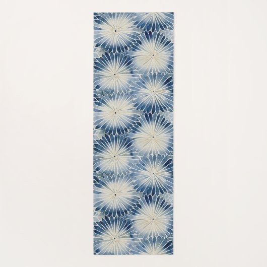 Shibori Blue Tie Dye Japan Traditioneel patroon No Yogamat (Achterkant)