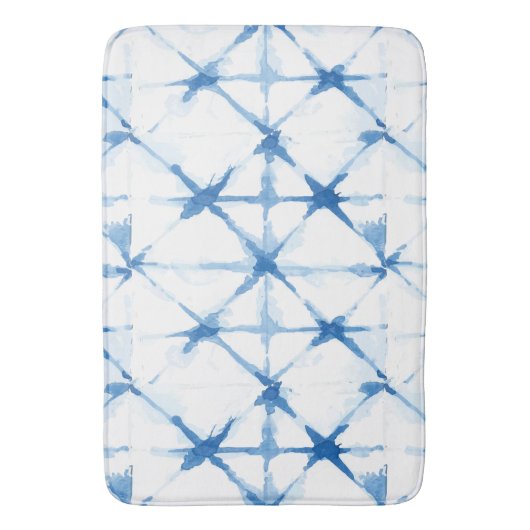 Shibori Blue Tie Dye Triangle Bath Mat (Voorkant Verticaal)