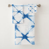 Shibori Blue Tie Dye Triangle Bath Towel Bad Handdoek (Insitu)
