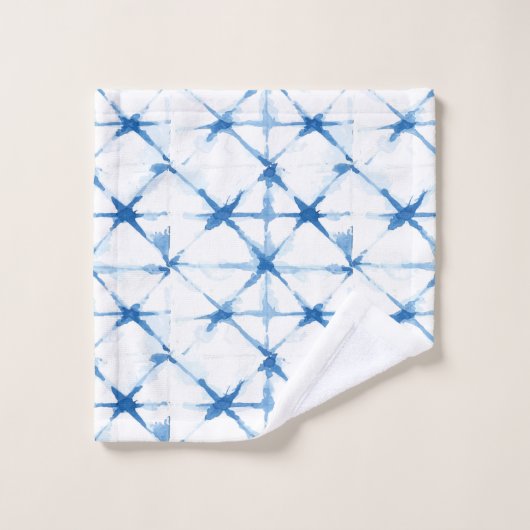 Shibori Blue Tie Dye Triangle Bath Towel Bad Handdoek (Wasdoekje)