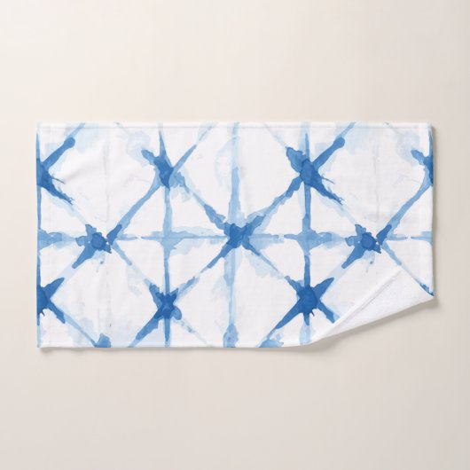 Shibori Blue Tie Dye Triangle Bath Towel Bad Handdoek (Handdoek)