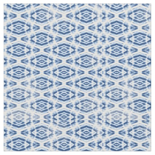 Shibori Blue Tie Dye Twist Abstract Stof (Close Up)