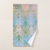 Shibori Dye Blue Chevron Boho Bath Bad Handdoek (Handdoek)