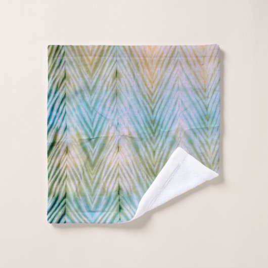 Shibori Dye Blue Chevron Boho Bath Bad Handdoek (Wasdoekje)