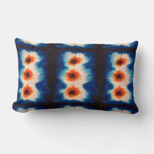 Shibori Fabric Boho Blue Oranje Tie Dye Pillow Kussen