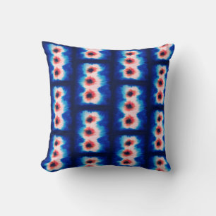 Shibori Fabric Boho Blue Oranje Tie Dye Pillow Kussen