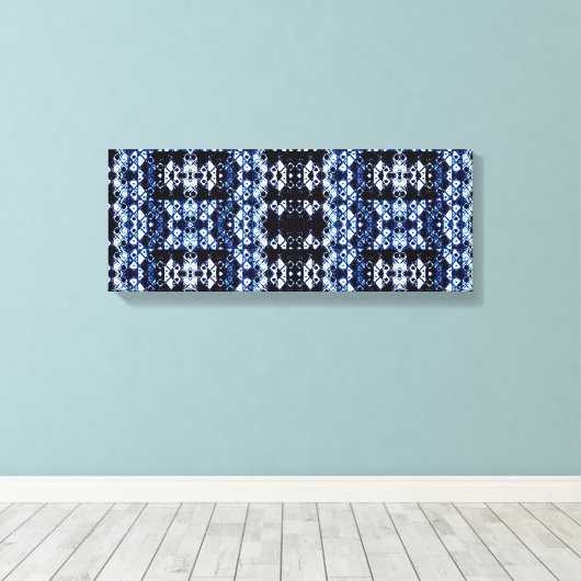 Shibori geïnspireerde Abstracte kunst Canvas Print (Insitu (Houten vloer))