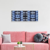 Shibori geïnspireerde Abstracte kunst Canvas Print (Insitu (Woonkamer))