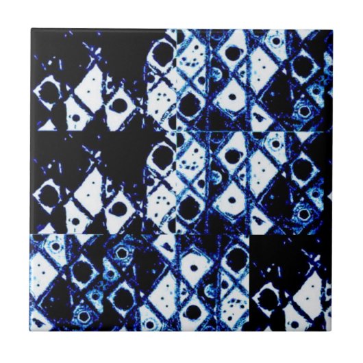 Shibori geïnspireerde tegel tegeltje (Voorkant)