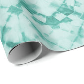 Shibori Geverfde Schaakbord Teal Cadeaupapier (Rol Hoek)