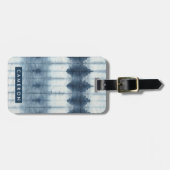 Shibori Indigio Print Bagagelabel (Voorkant horizontaal)