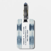 Shibori Indigio Print Bagagelabel (Achterkant verticaal)